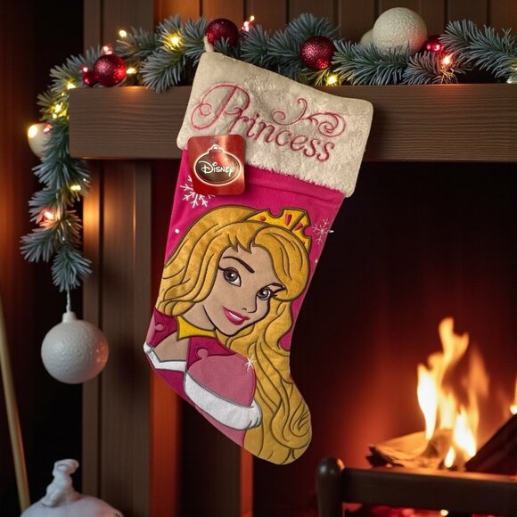 New Disney Princess Aurora Sleeping Beauty 16" Embroidered Christmas Stocking - Picture 1 of 10